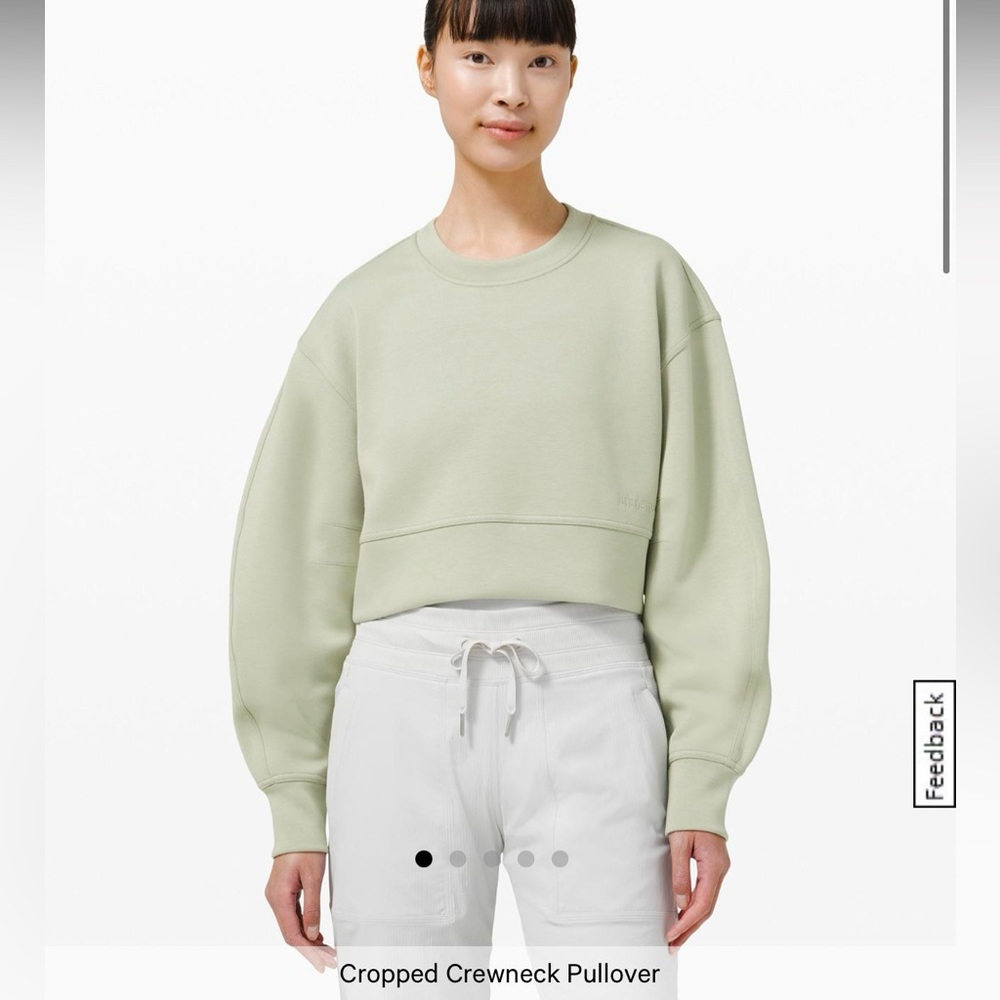 Lululemon soft ambitions cropped crew green fern